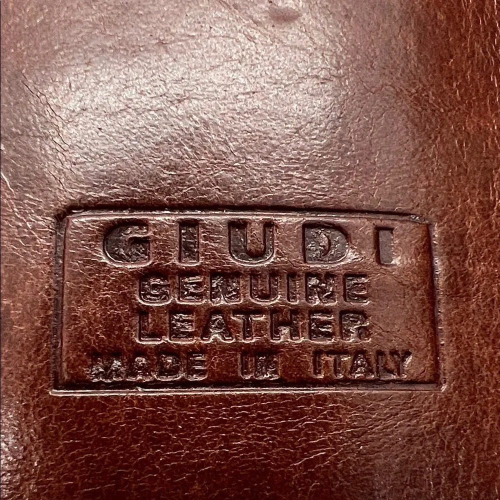 GIUDI Vintage Tri-Fold Leather Wallet | Brown Cowhide | Italian Craftsmanship
